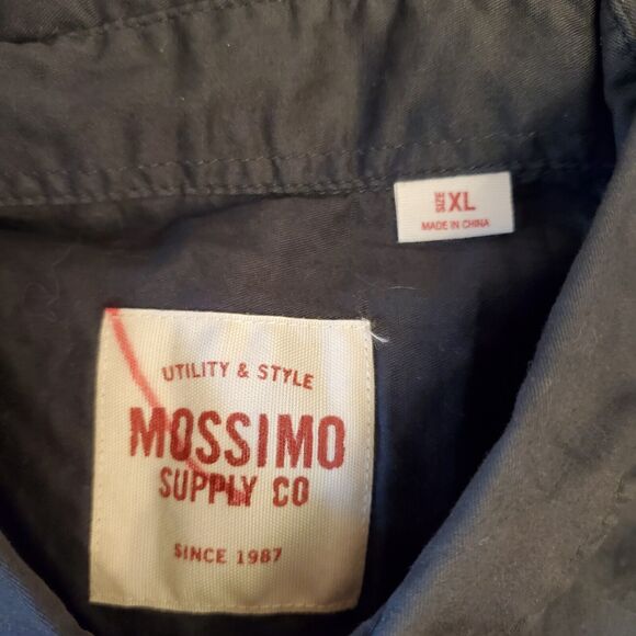 NWT Mossimo Supply Co. Men XL Dark Gray Infantry Shirt Long Sleeve Snap Pockets - Picture 9 of 16